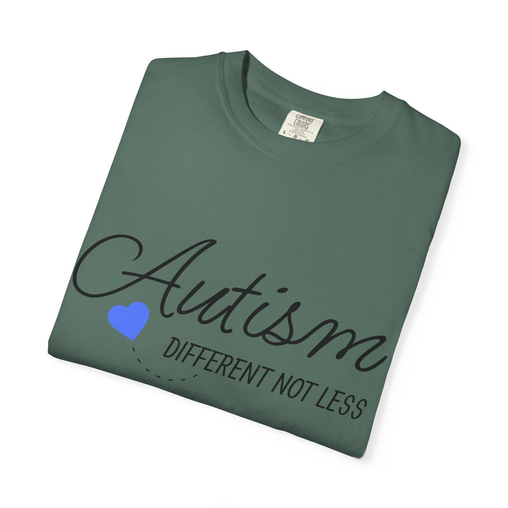 Autism Different Not Less T-Shirt – Awareness Tee with Blue Heart