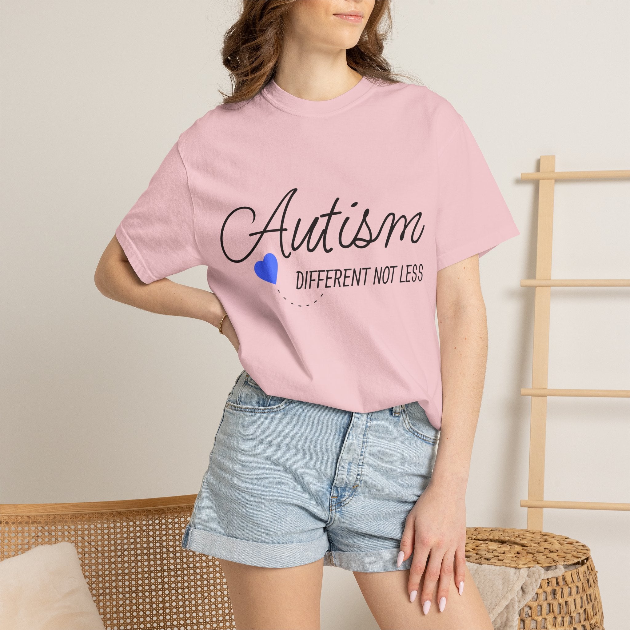 Autism Different Not Less T-Shirt – Awareness Tee with Blue Heart