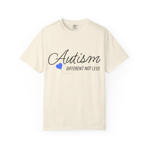 Autism Different Not Less T-Shirt – Awareness Tee with Blue Heart