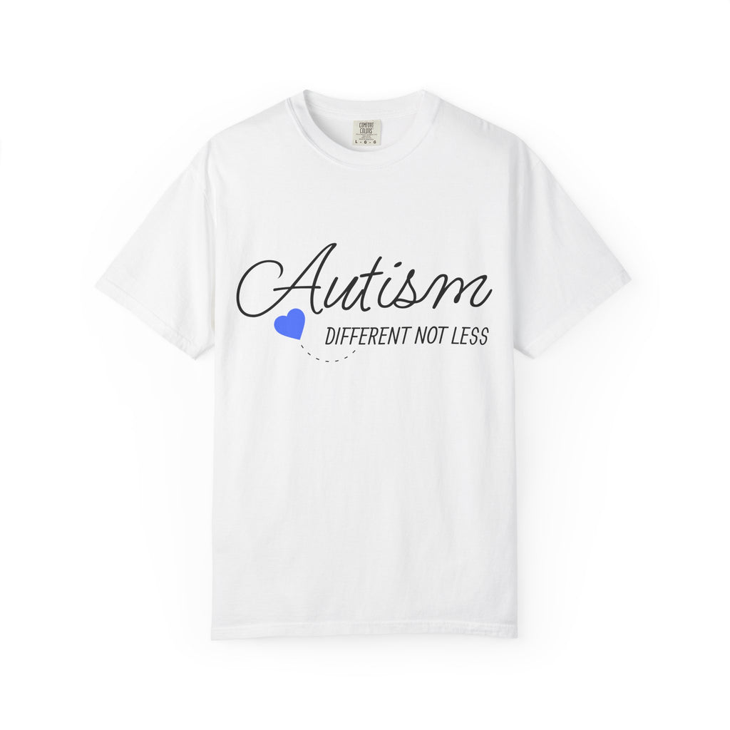 Autism Different Not Less T-Shirt – Awareness Tee with Blue Heart