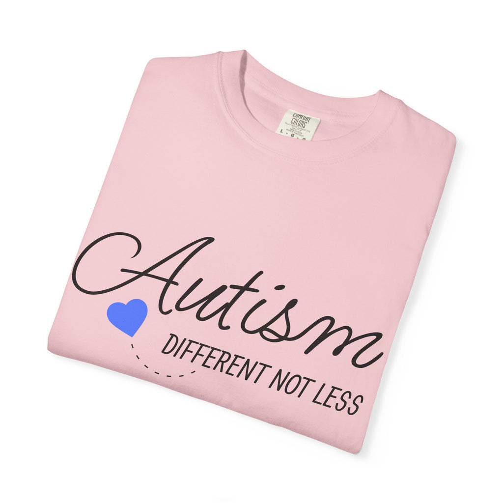 Autism Different Not Less T-Shirt – Awareness Tee with Blue Heart