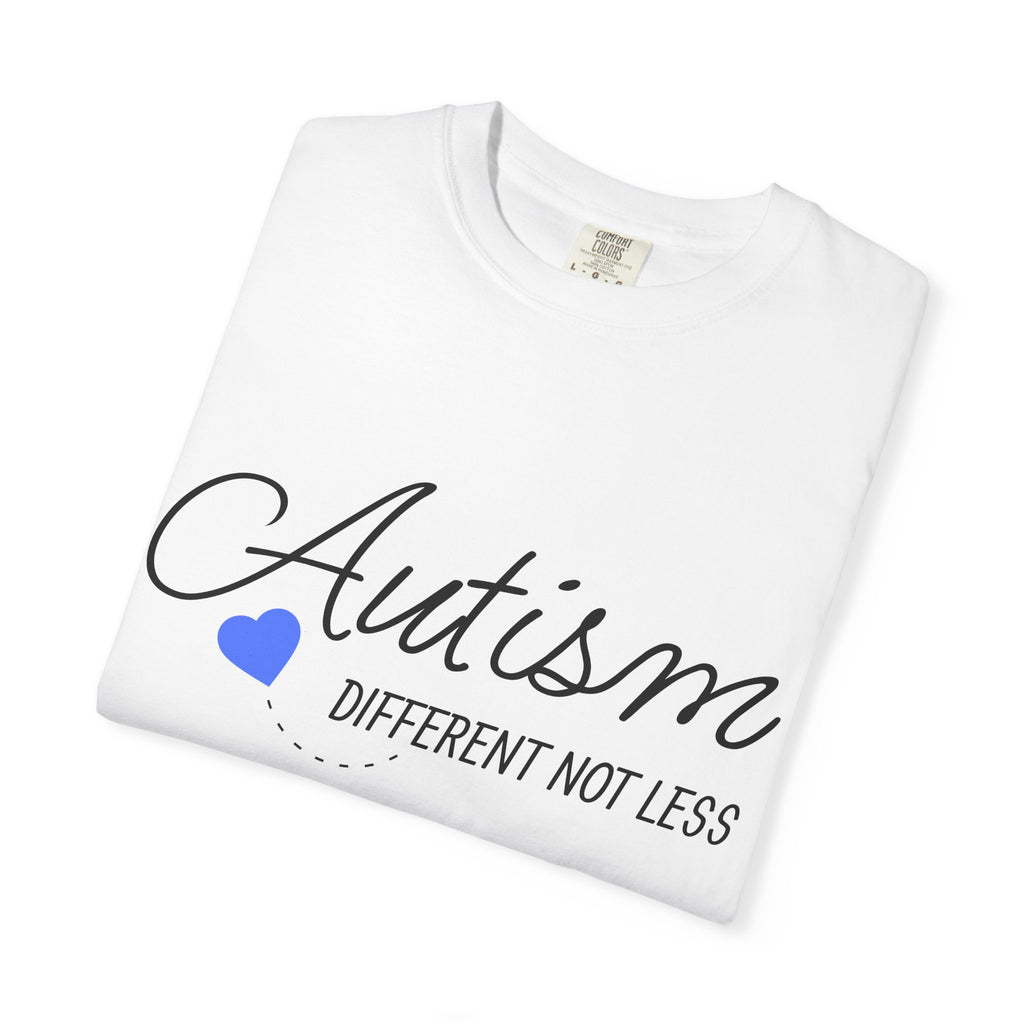Autism Different Not Less T-Shirt – Awareness Tee with Blue Heart