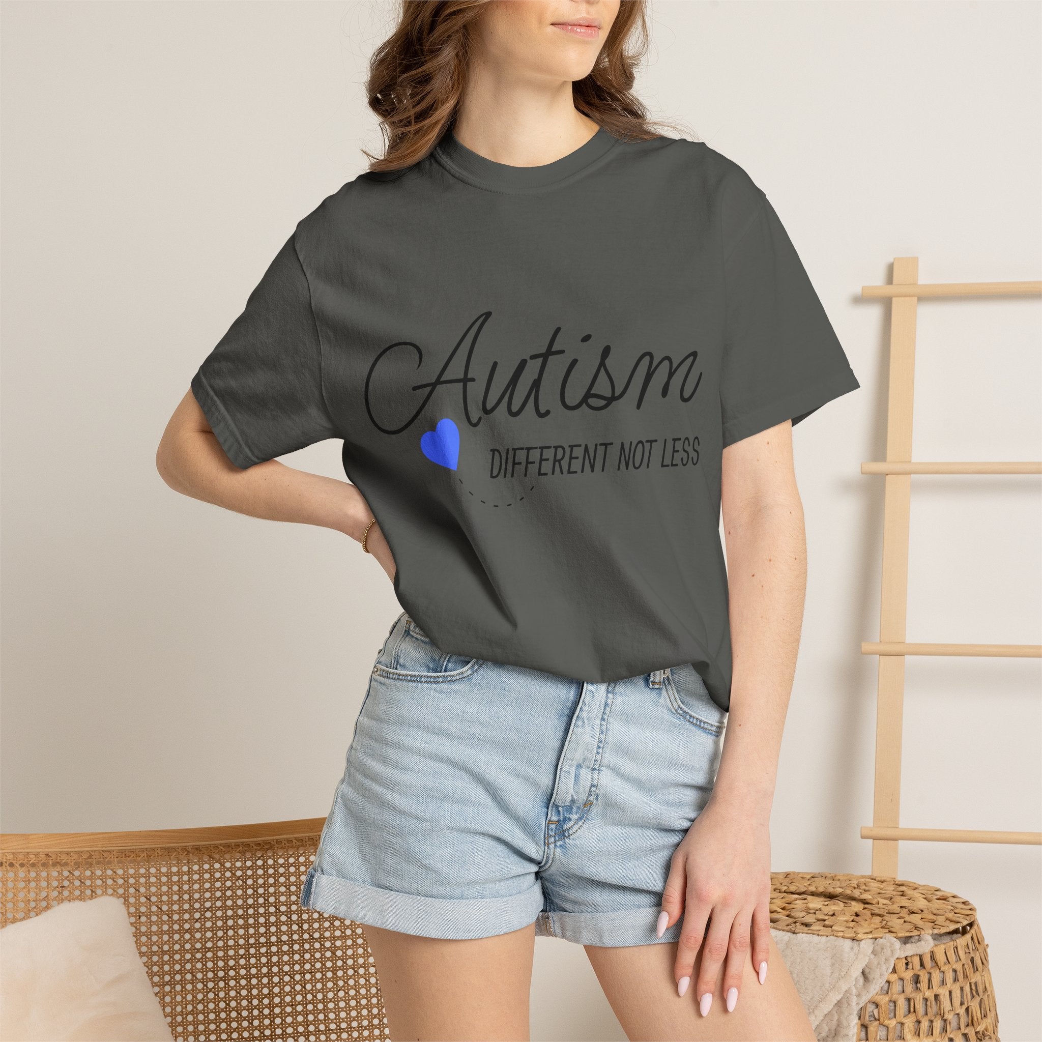 Autism Different Not Less T-Shirt – Awareness Tee with Blue Heart