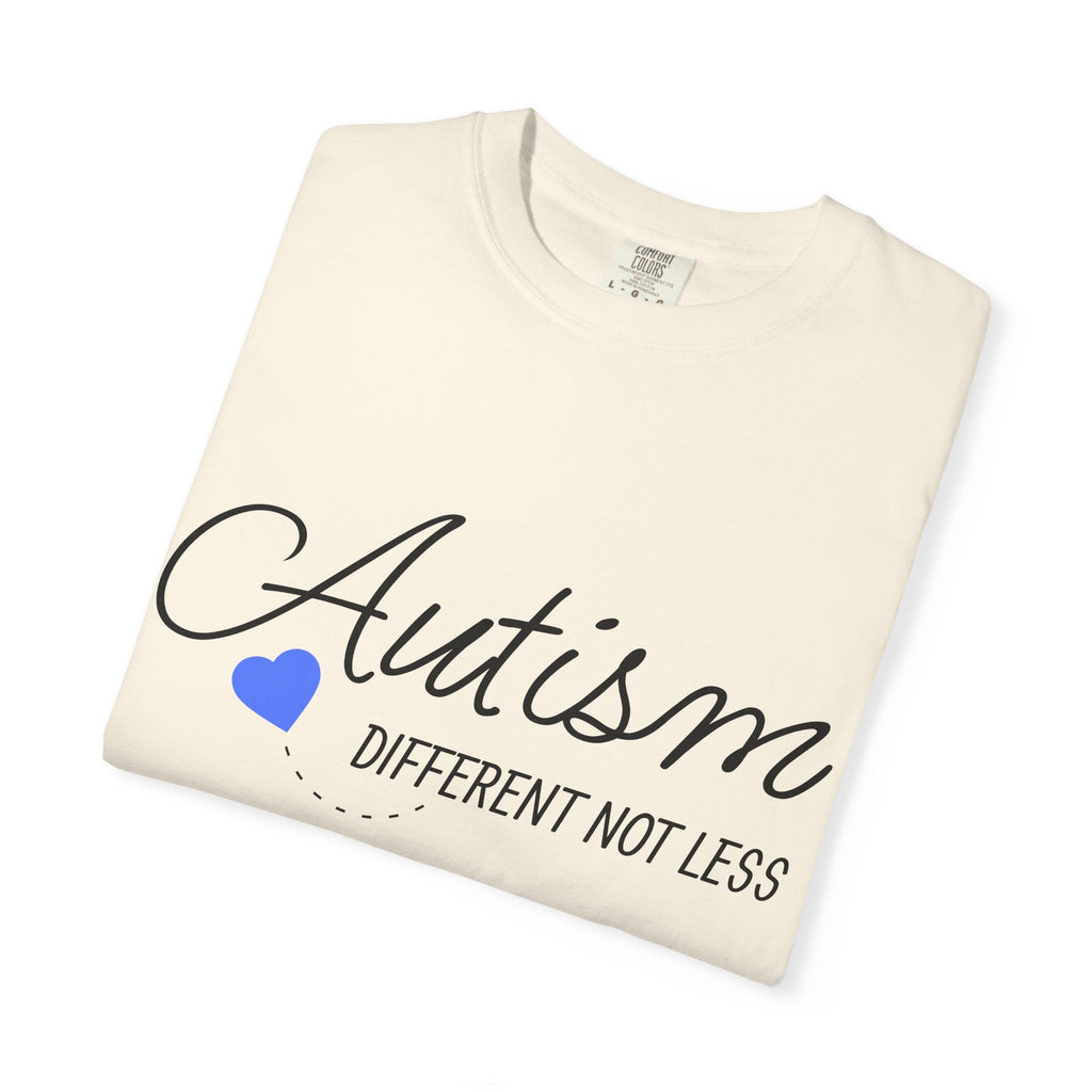 Autism Different Not Less T-Shirt – Awareness Tee with Blue Heart