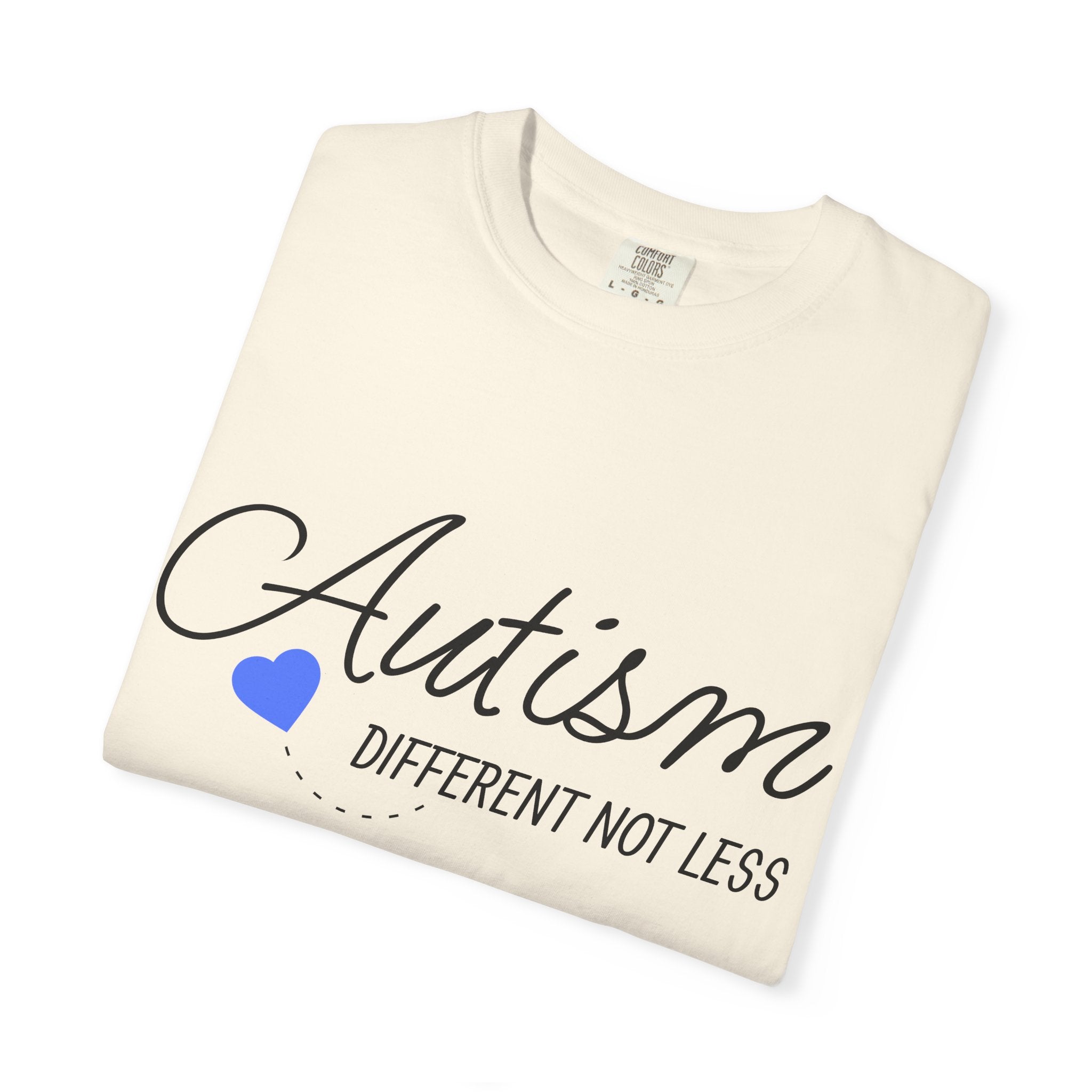 Autism Different Not Less T-Shirt – Awareness Tee with Blue Heart