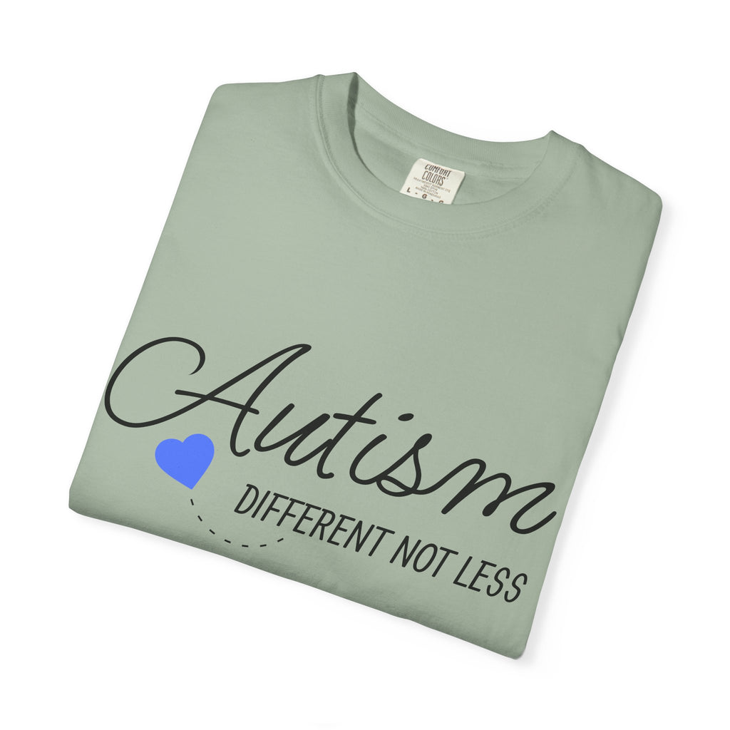 Autism Different Not Less T-Shirt – Awareness Tee with Blue Heart