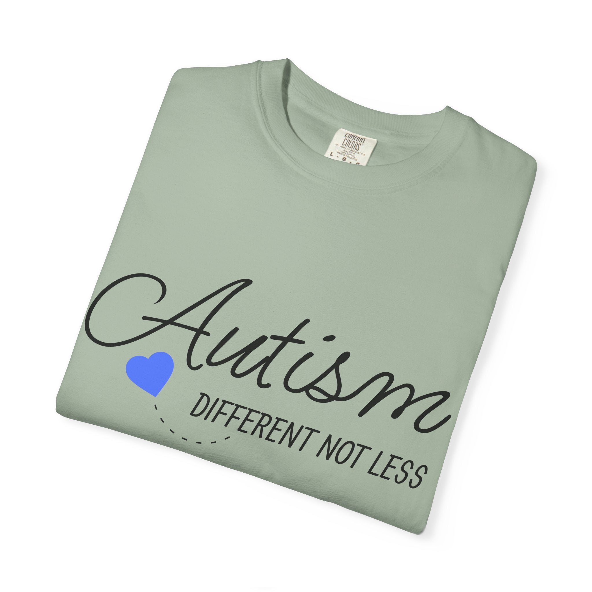 Autism Different Not Less T-Shirt – Awareness Tee with Blue Heart