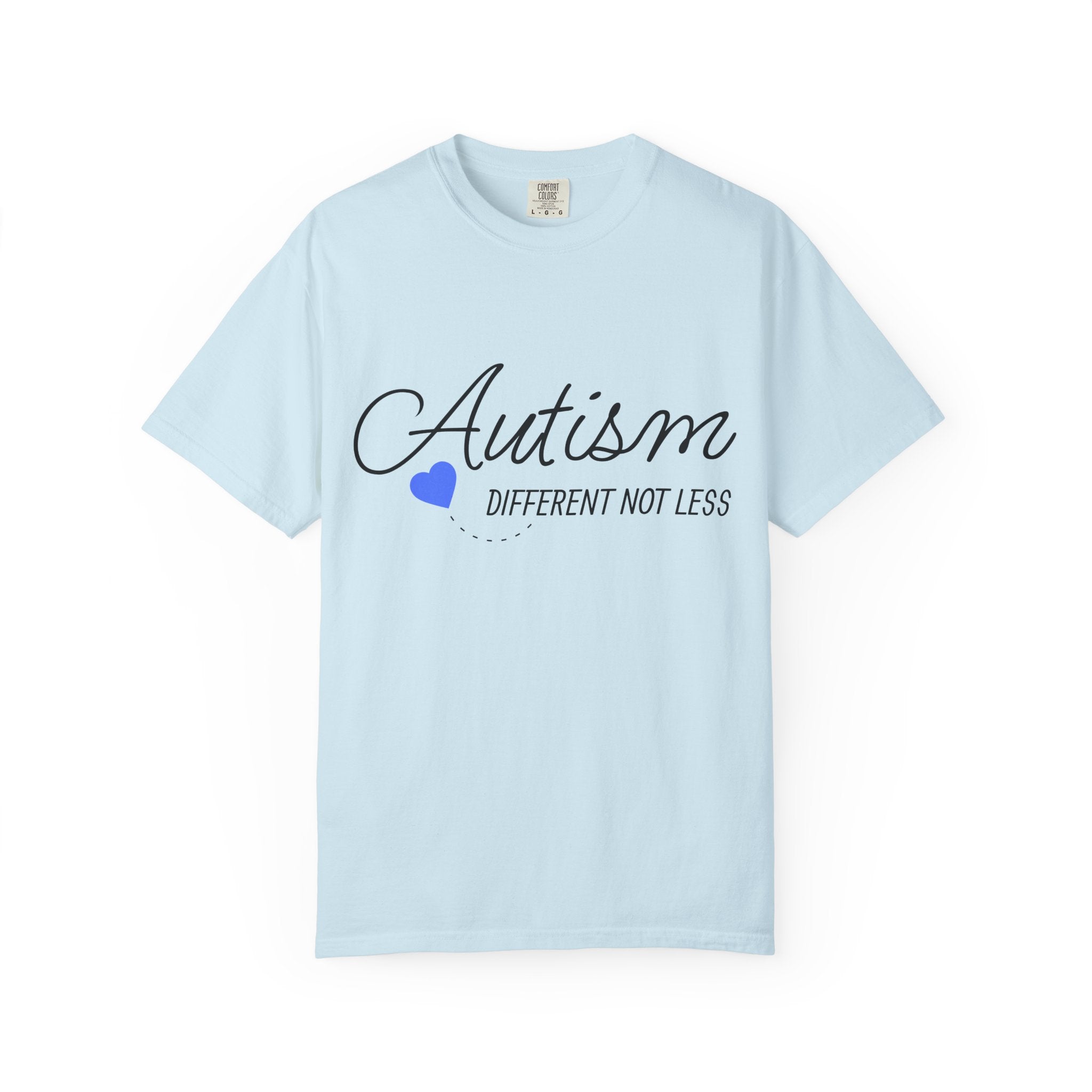 Autism Different Not Less T-Shirt – Awareness Tee with Blue Heart