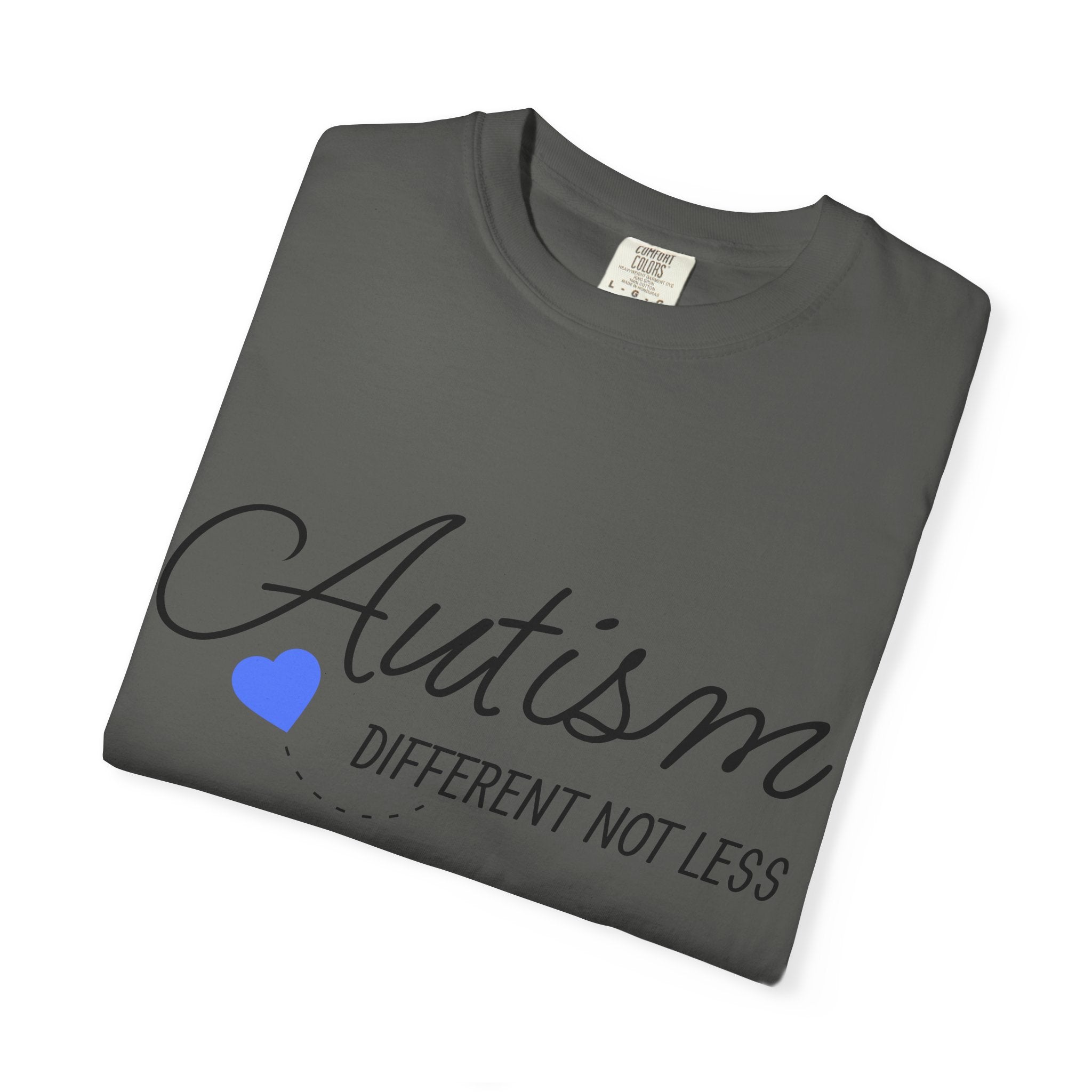 Autism Different Not Less T-Shirt – Awareness Tee with Blue Heart